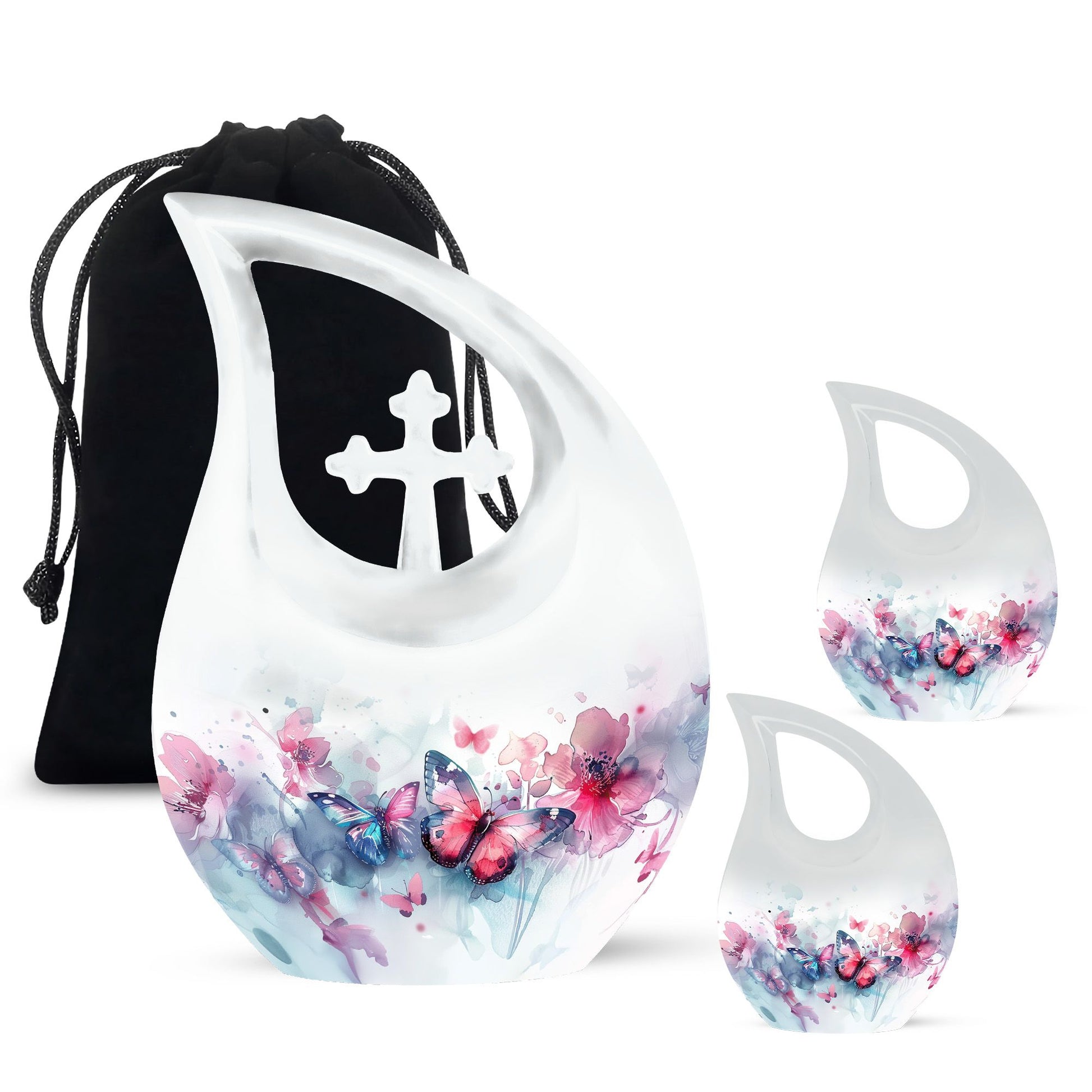 Butterfly theme Cross Drop Urn