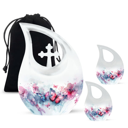 Butterfly theme Cross Drop Urn