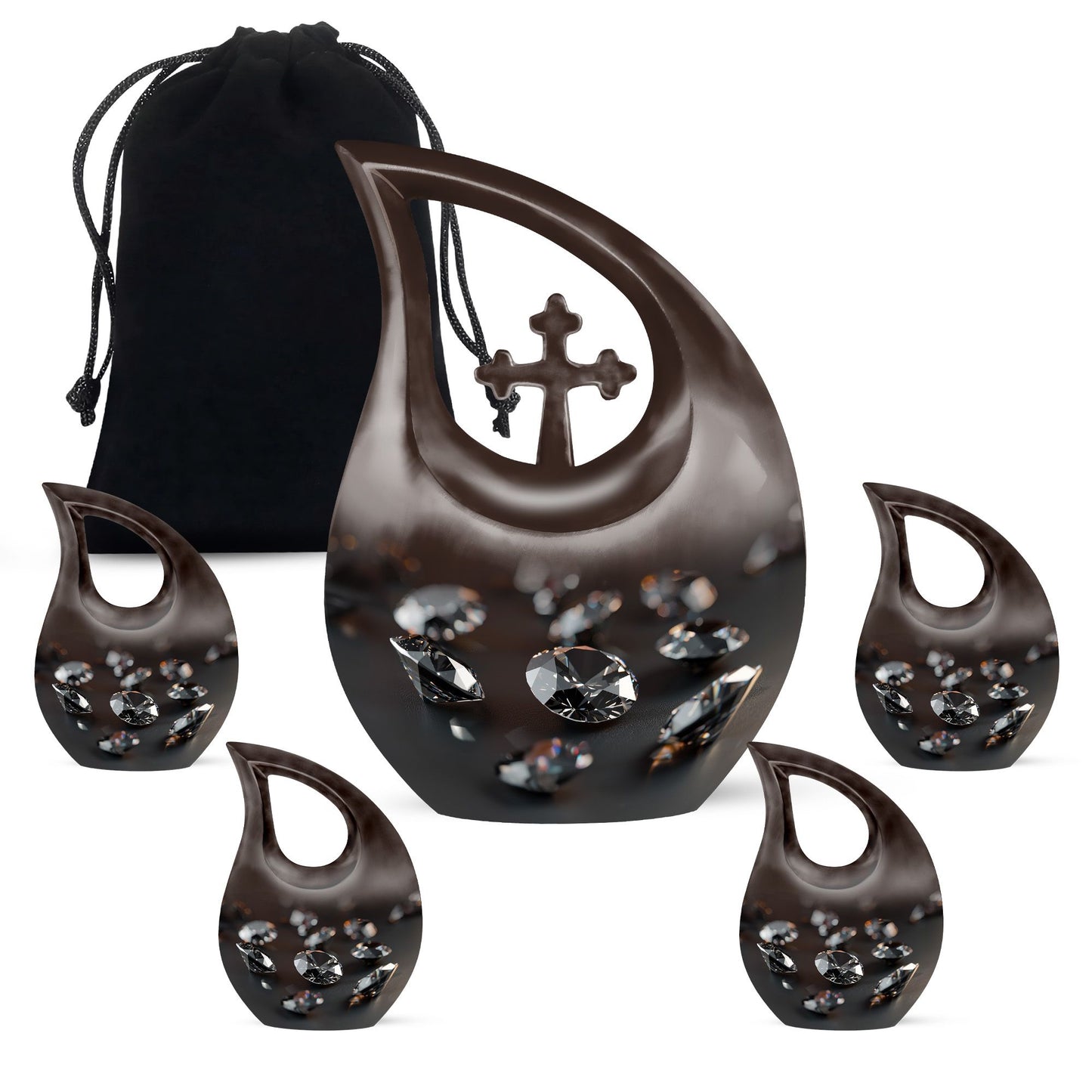 Diamond Cross Drop memorial urn