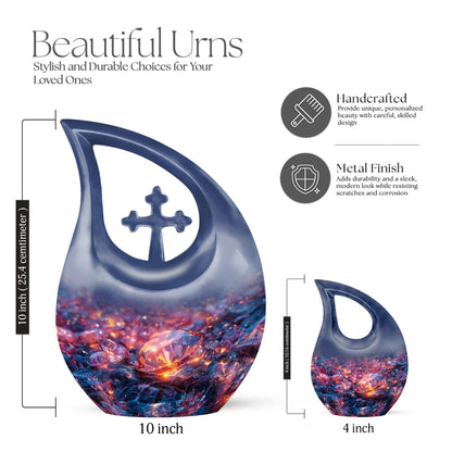 Large Diamond Cross Drop Memorial Urn