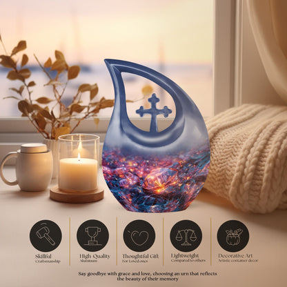Large Diamond Cross Drop Memorial Urn
