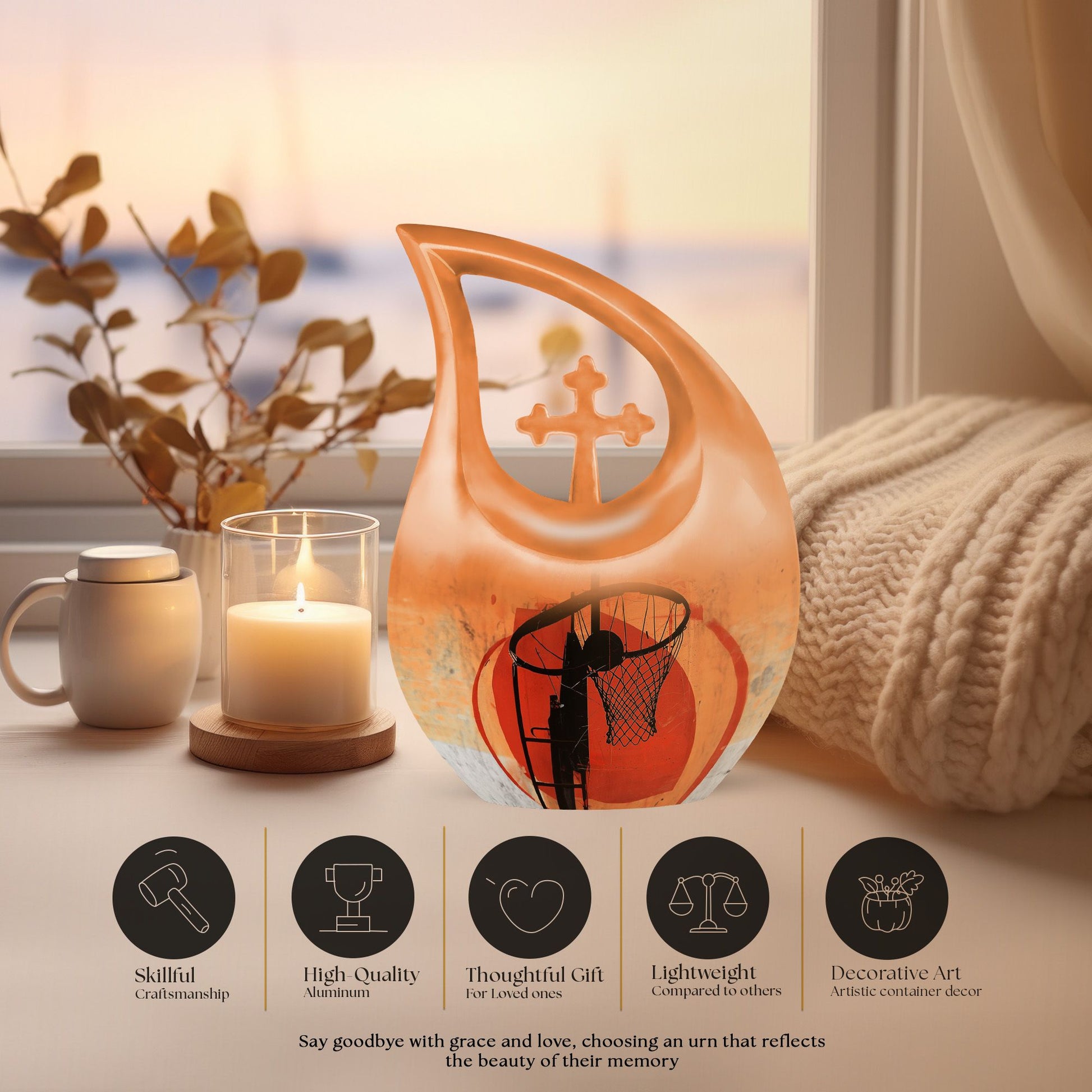 Basketball-Themed Urn for Ashes