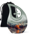 Small cremation basketball urn