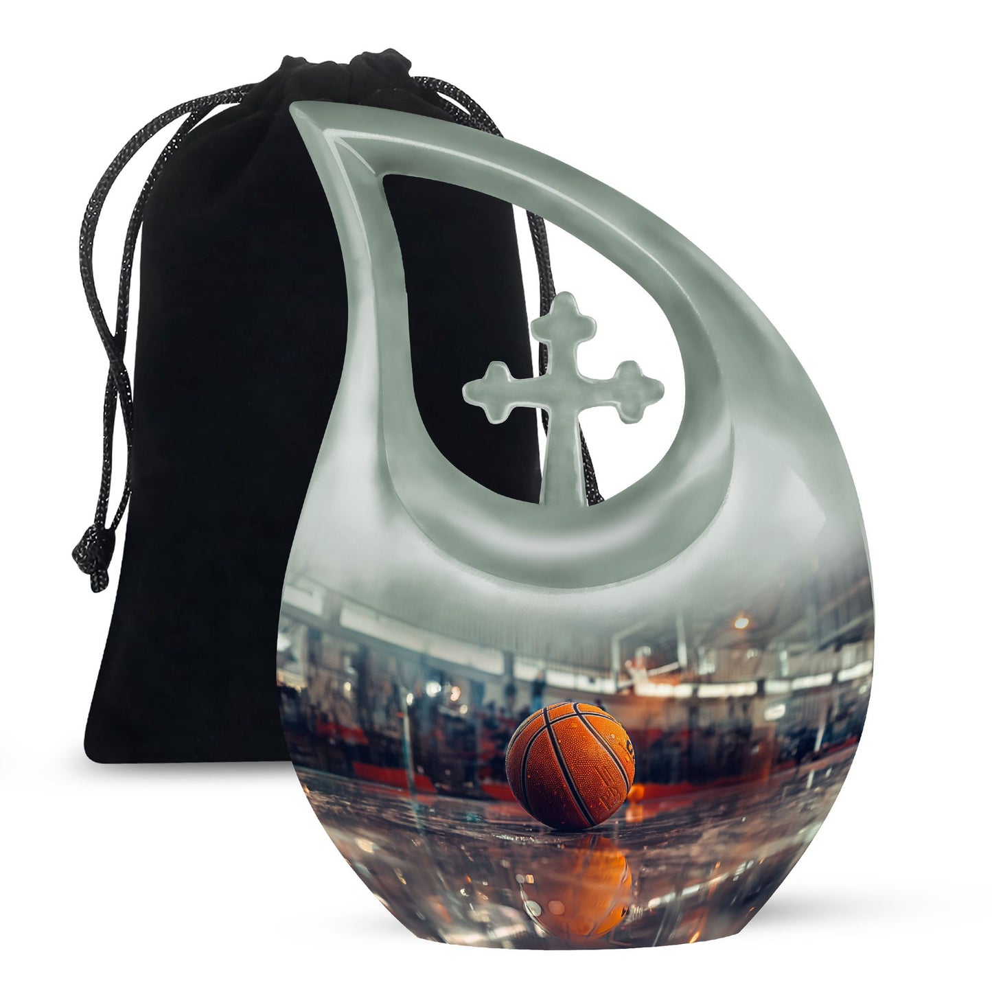 Small cremation basketball urn