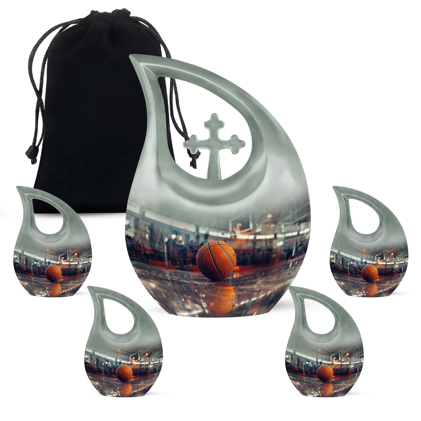 Small cremation basketball urn
