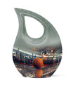 Small cremation basketball urn