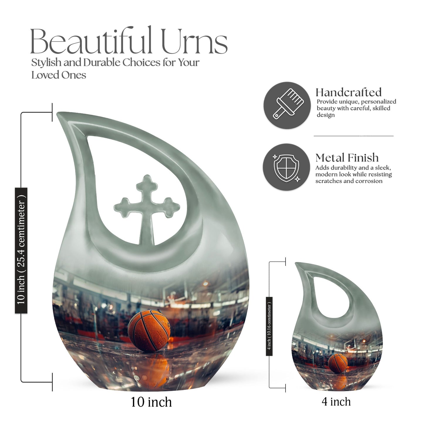 Small cremation basketball urn