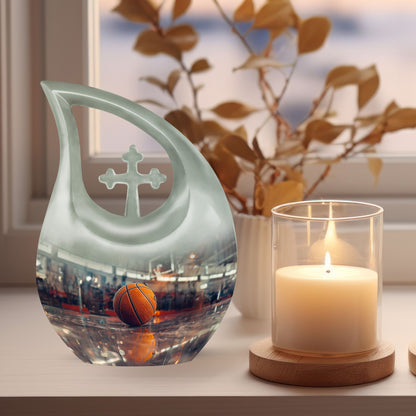 Small cremation basketball urn