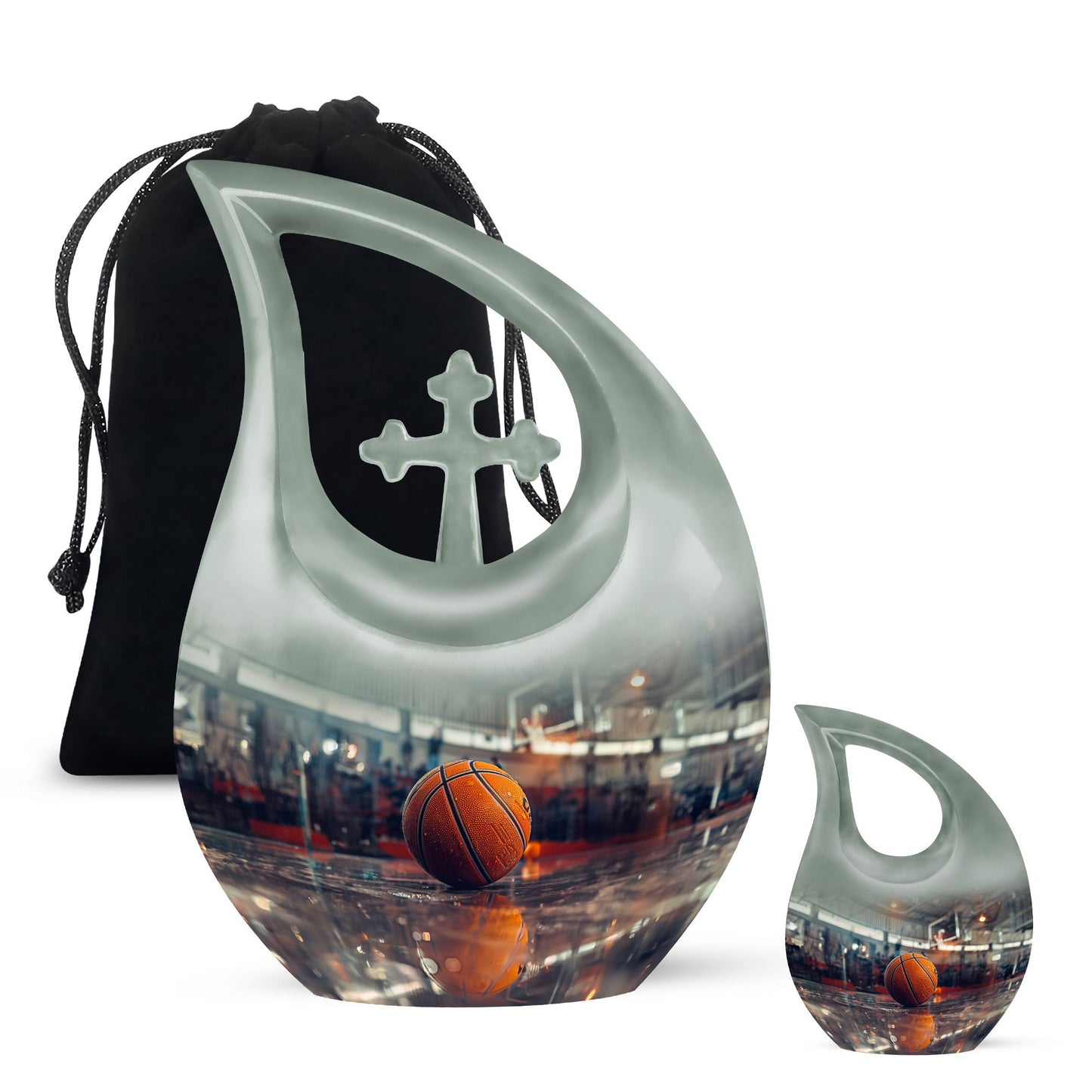 Small cremation basketball urn