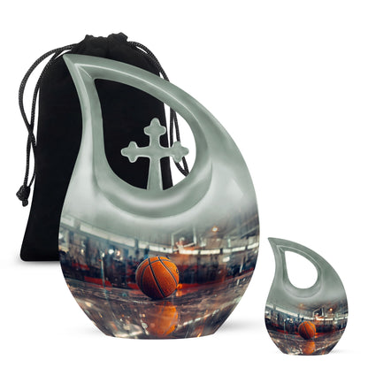 Small cremation basketball urn