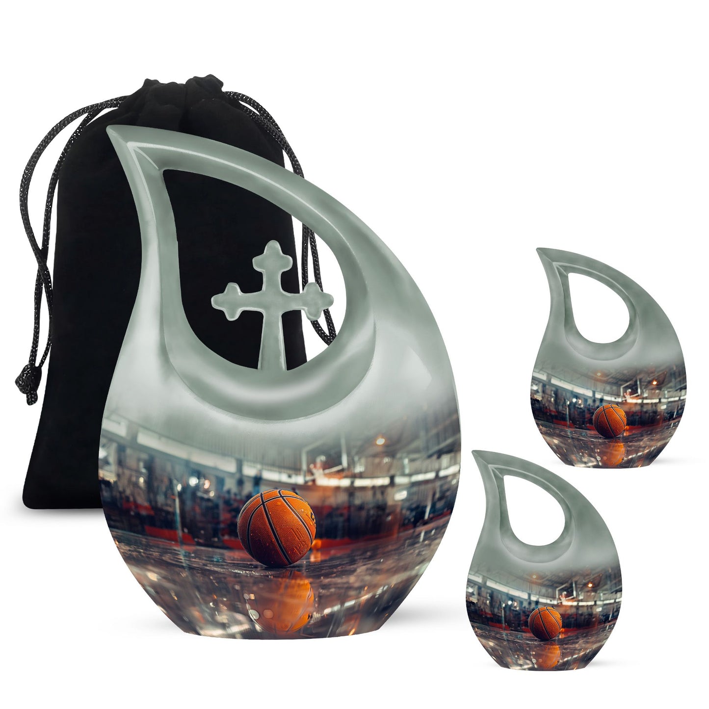 Small cremation basketball urn