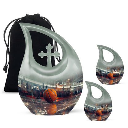 Small cremation basketball urn