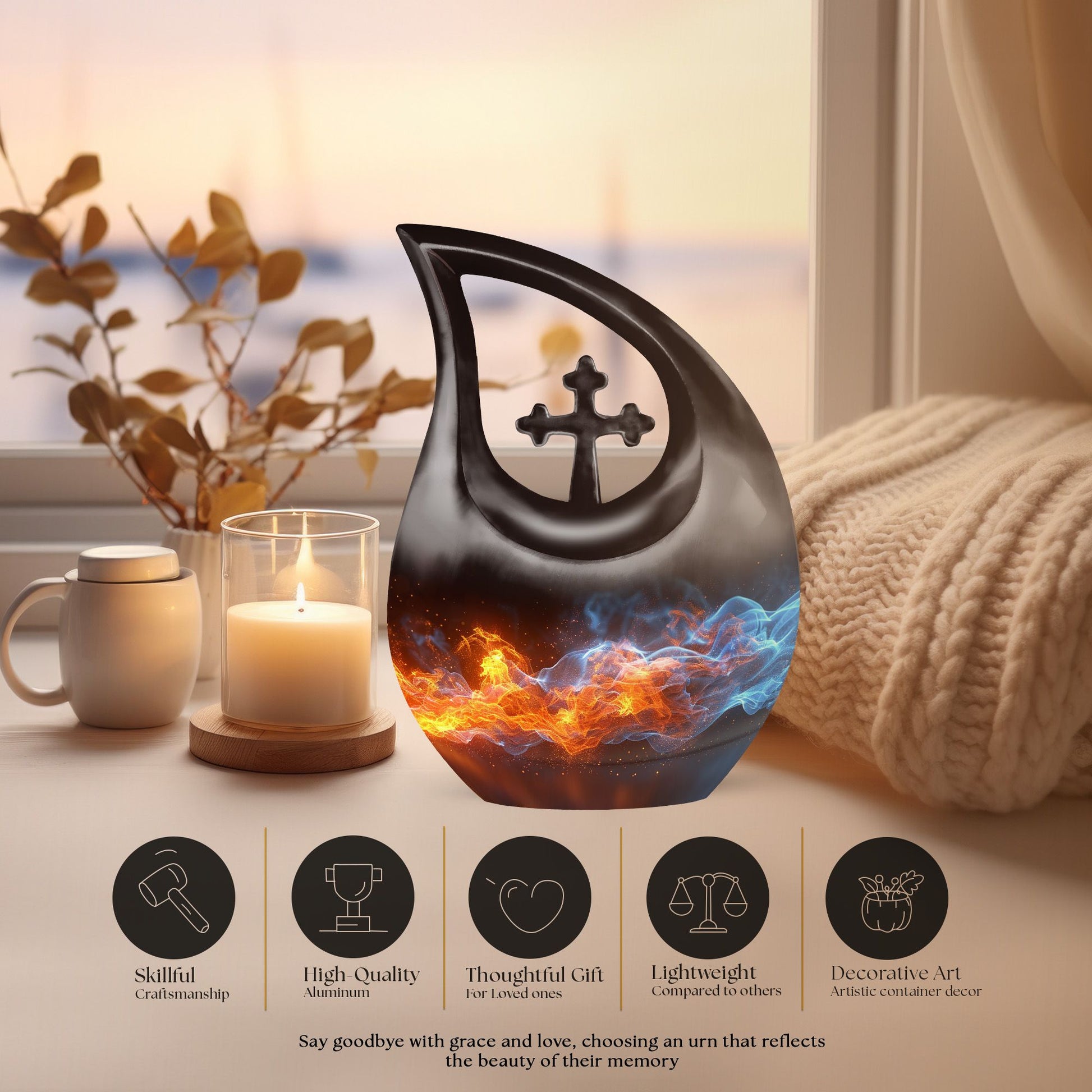 large fire urn for memorial
