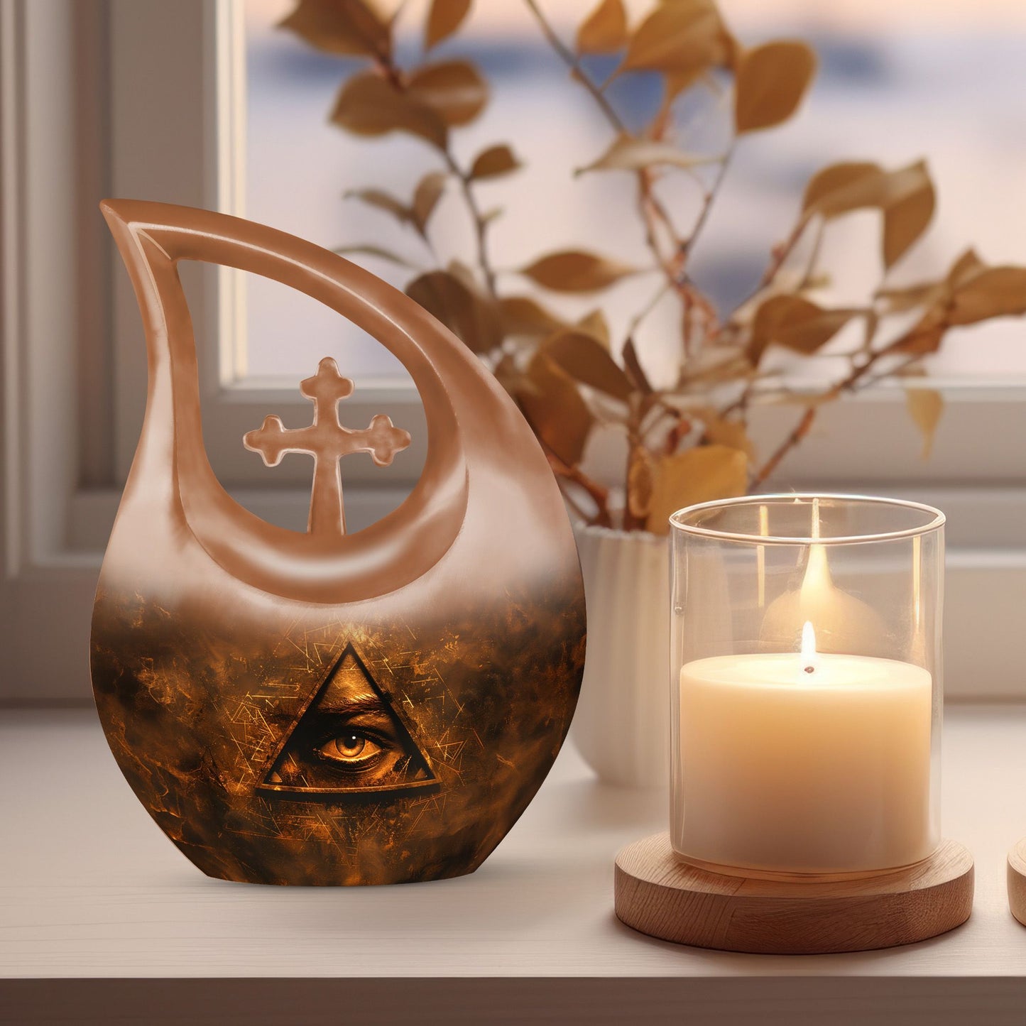 Cross Drop Catholic Urn