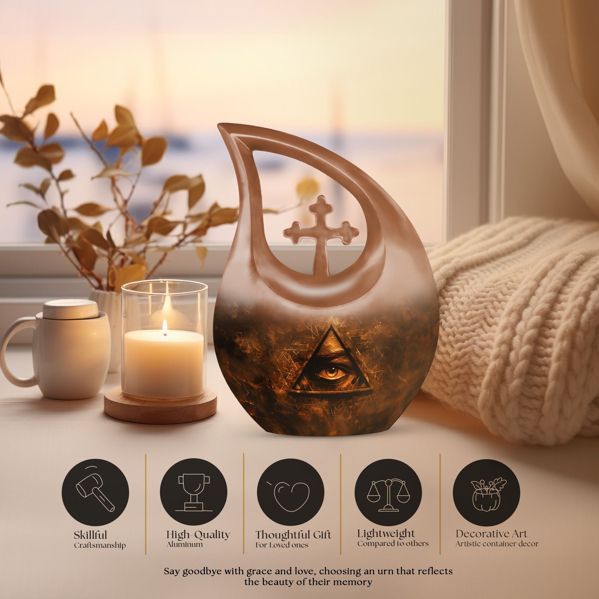 Cross Drop Catholic Urn