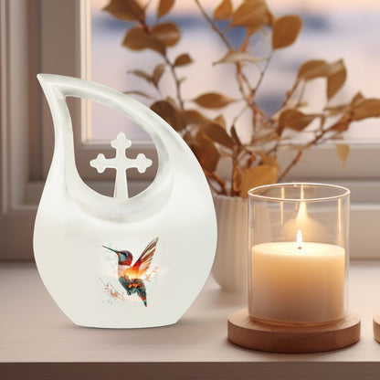 10-inch Humming Bird themed Cremation Urn