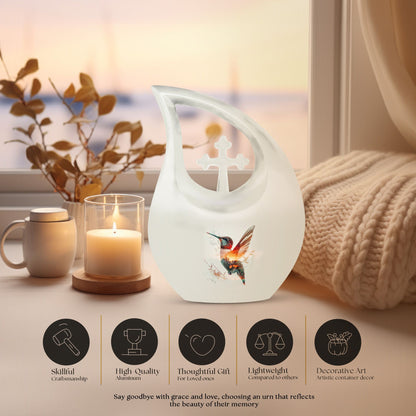 10-inch Humming Bird themed Cremation Urn