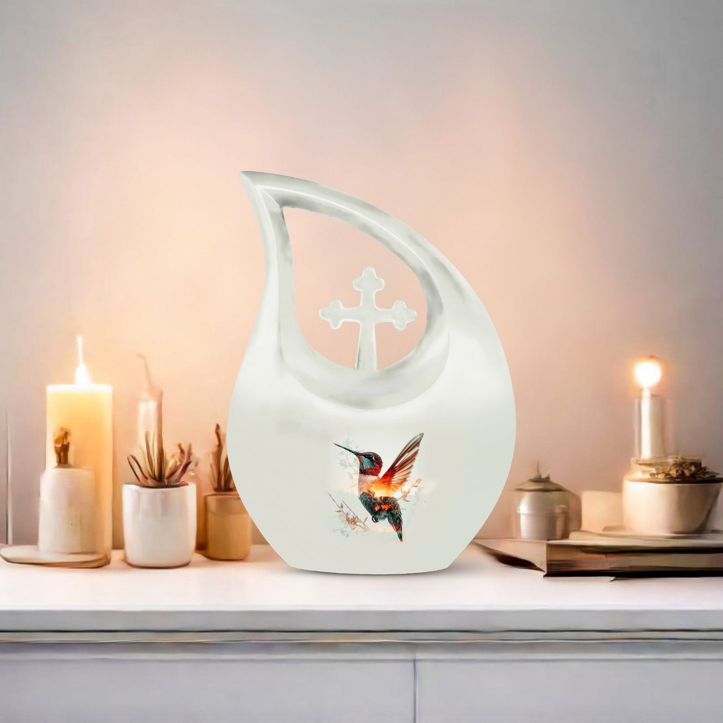 10-inch Humming Bird themed Cremation Urn