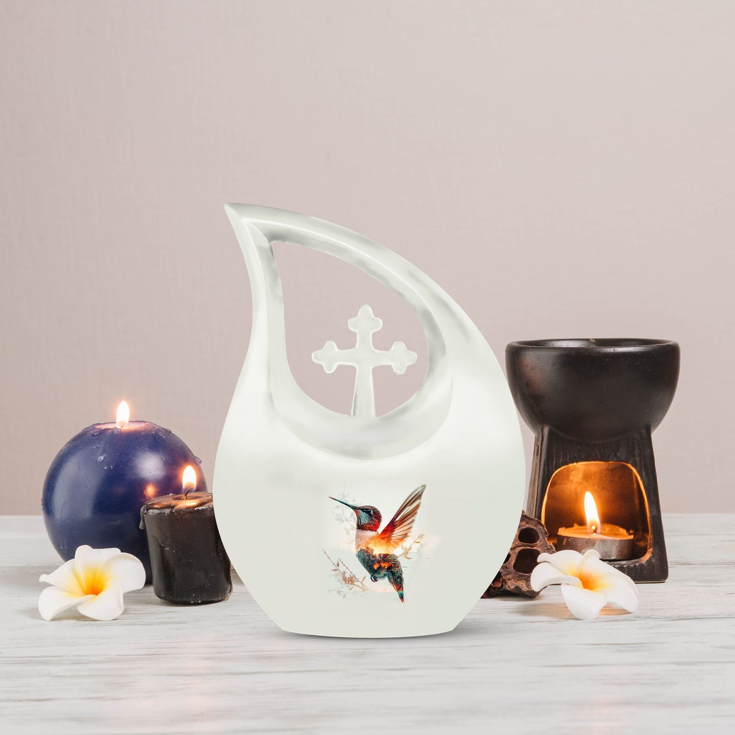 10-inch Humming Bird themed Cremation Urn
