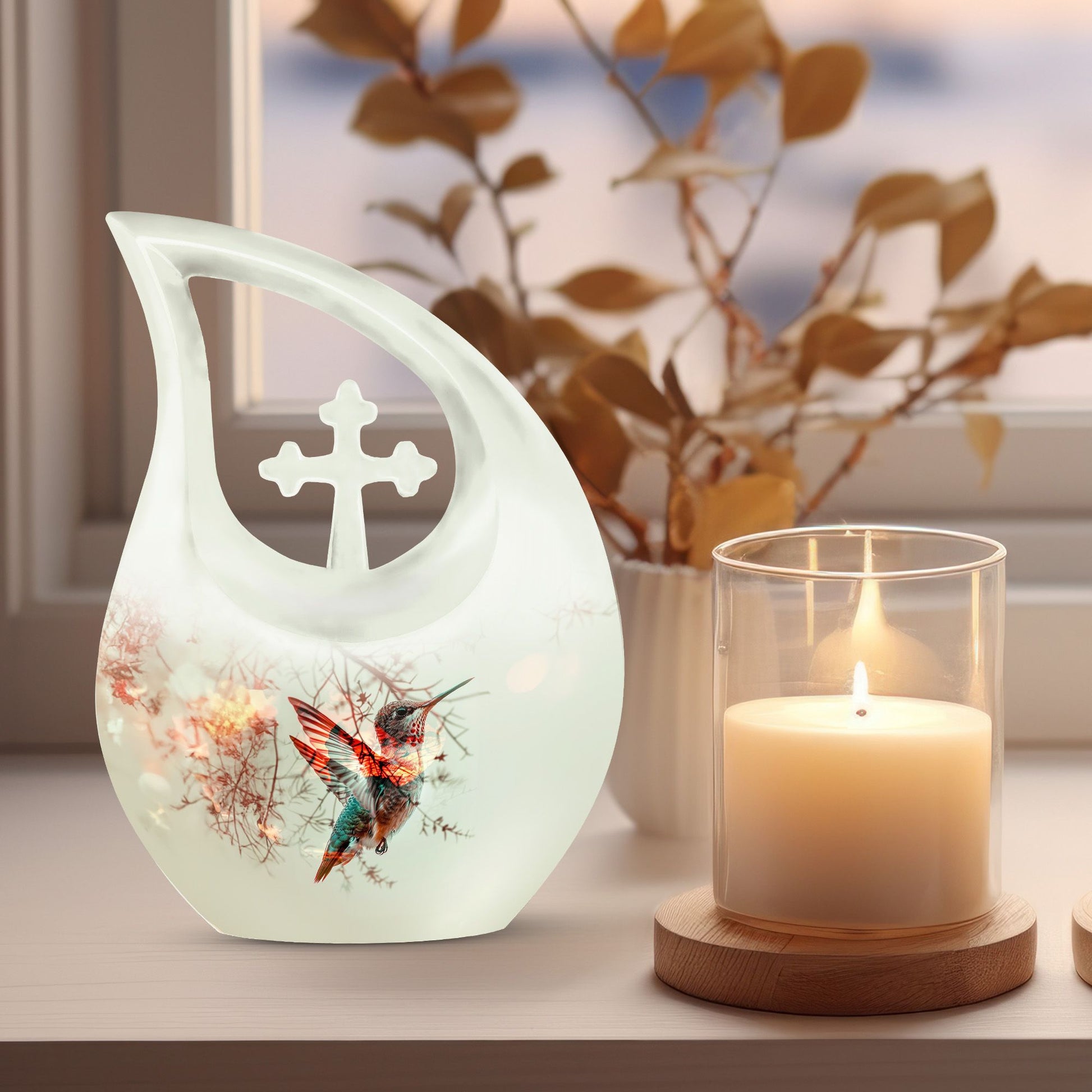 Humming Bird Cross Drop Urn