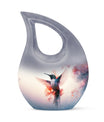 Humming Bird Keepsake Urn For Ashes - White Memorial Urn Tribute