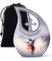 Humming Bird Keepsake Urn For Ashes - White Memorial Urn Tribute