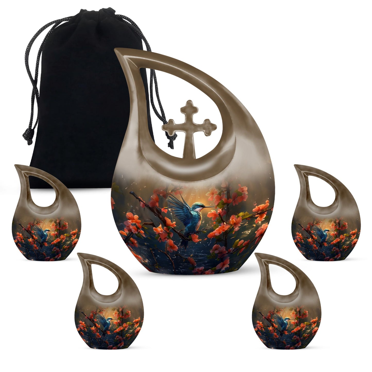 Medium size humming bird urn 