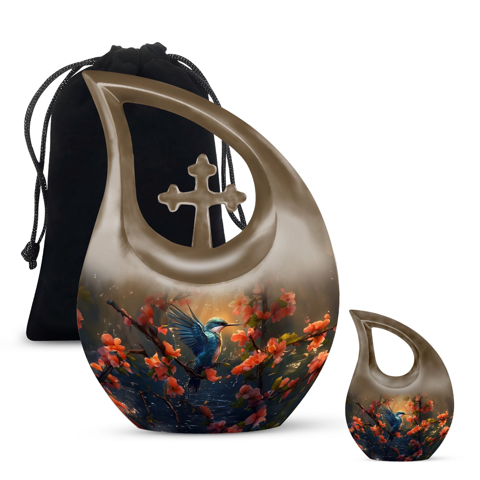Medium size humming bird urn 