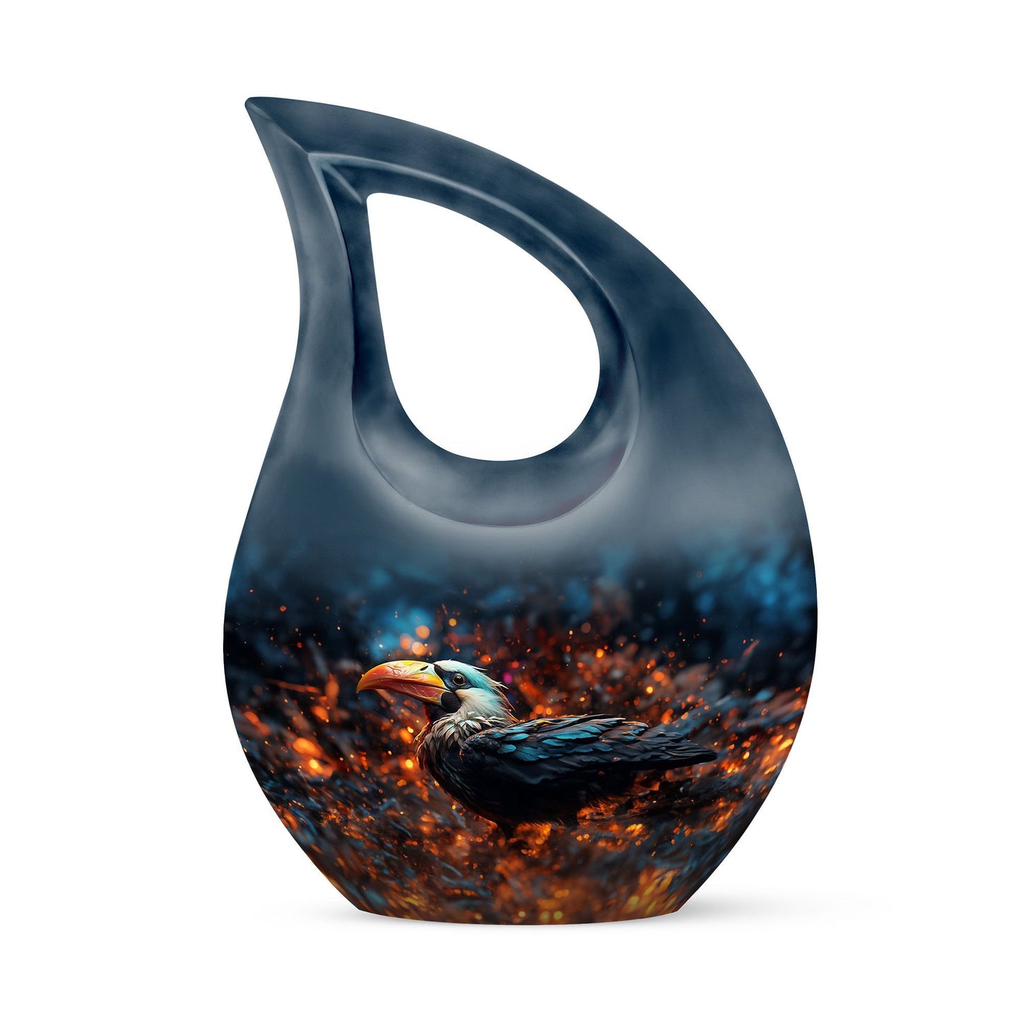 Extra large Puffin Bird-themed memorial urn 