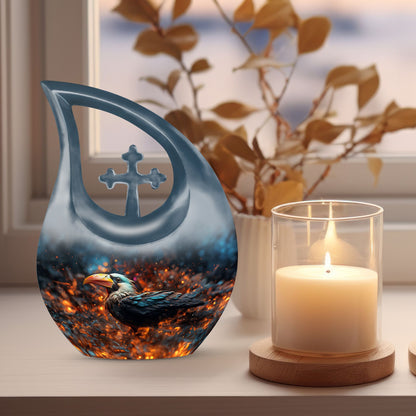 Extra large Puffin Bird-themed memorial urn 