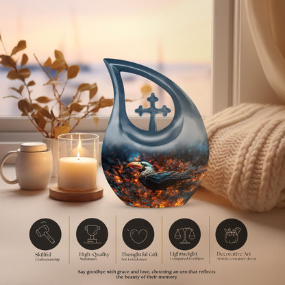 Extra large Puffin Bird-themed memorial urn 