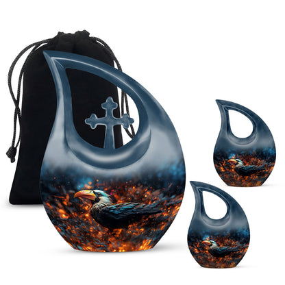 Extra large Puffin Bird-themed memorial urn 