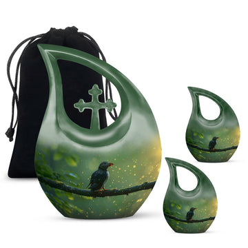 10 inch large Urn with 2 Keepsake 3 Inch Urns