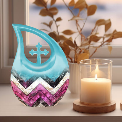 10-inch, patterned funeral urn