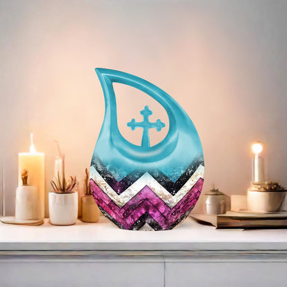 10-inch, patterned funeral urn
