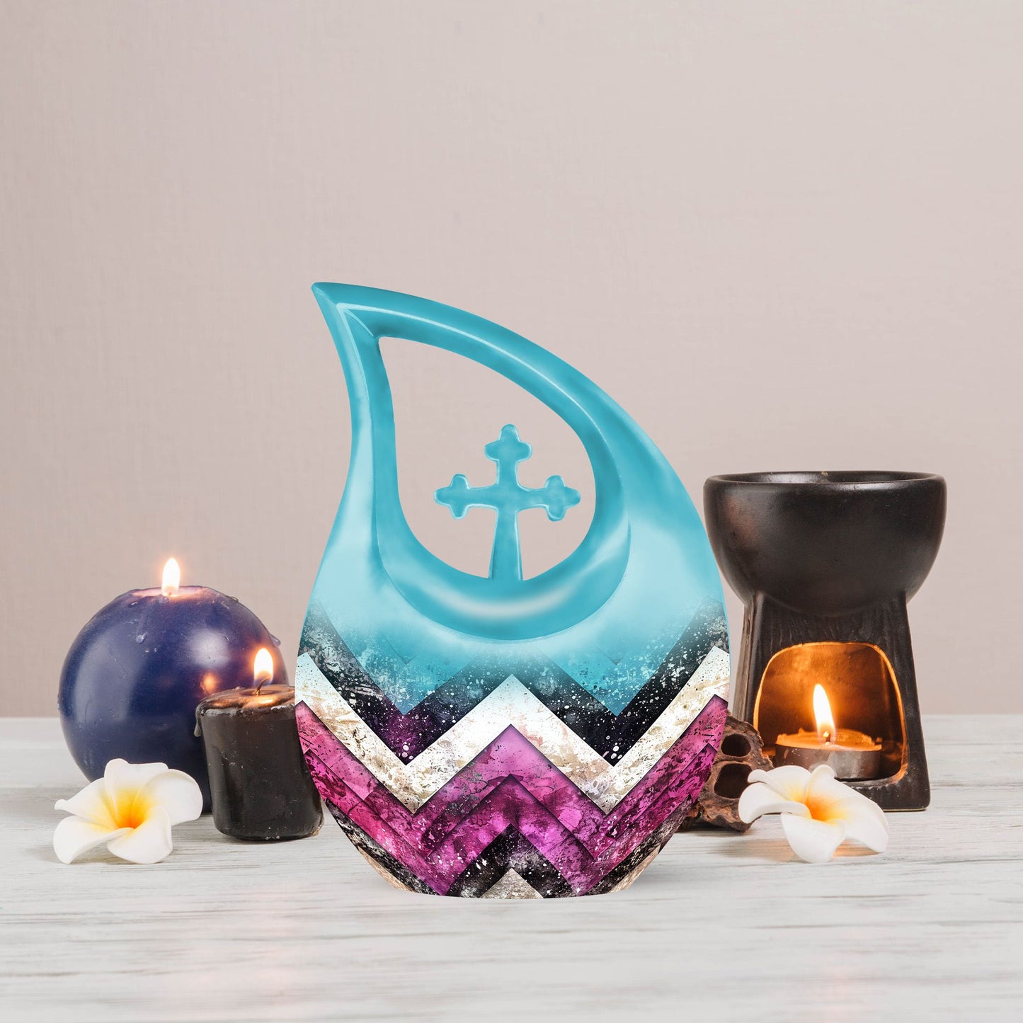 10-inch, patterned funeral urn