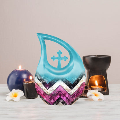 10-inch, patterned funeral urn