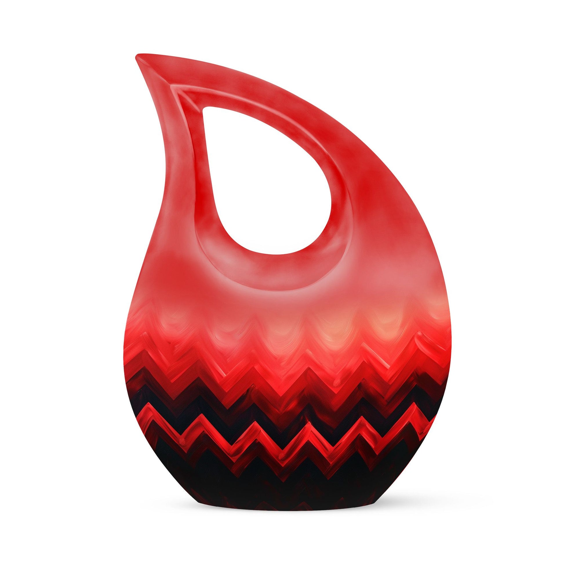 Zigzag Pattern Keepsake Urn For Ashes - Abstract Funeral Urn For Adults