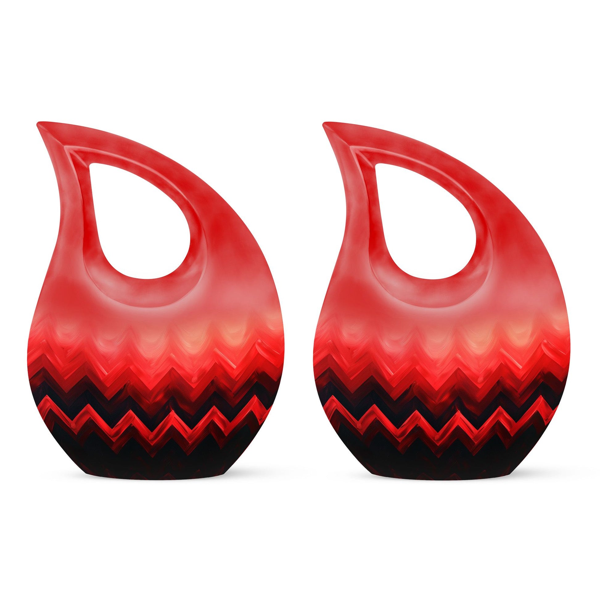 Zigzag Pattern Keepsake Urn For Ashes - Abstract Funeral Urn For Adults
