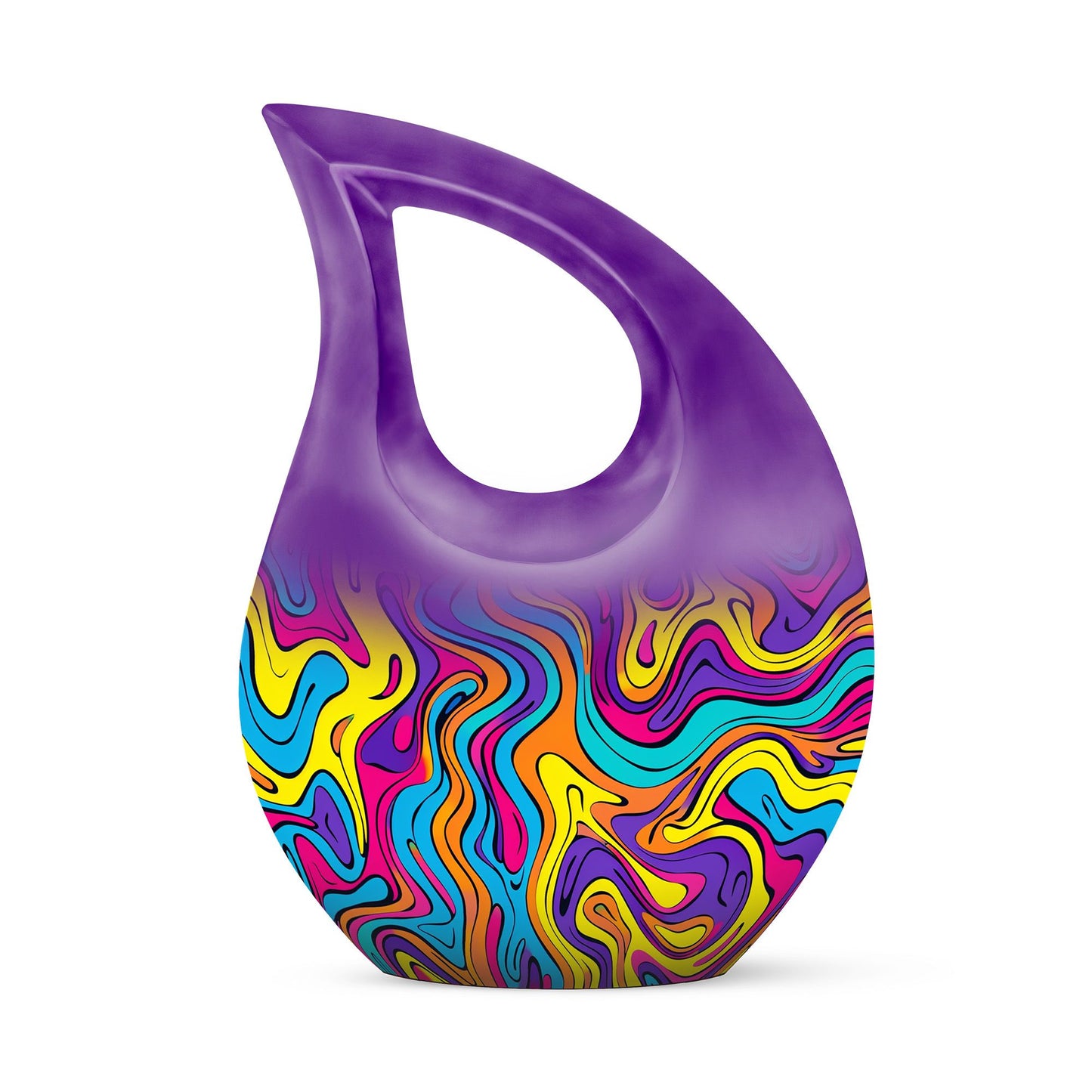 Colorful Personalized Artistic Cremation Urn for Human Ashes - 10-inch, 200 cu in - Yatskia