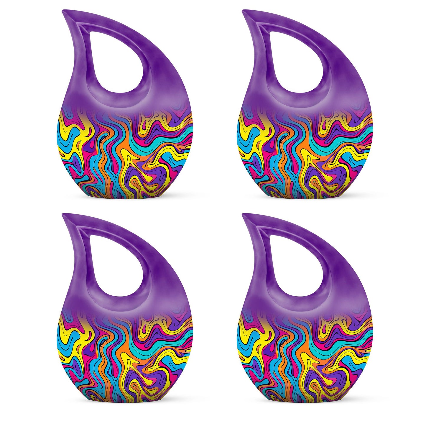 Colorful Personalized Artistic Cremation Urn for Human Ashes - 10-inch, 200 cu in - Yatskia