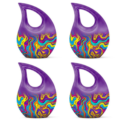 Colorful Personalized Artistic Cremation Urn for Human Ashes - 10-inch, 200 cu in - Yatskia