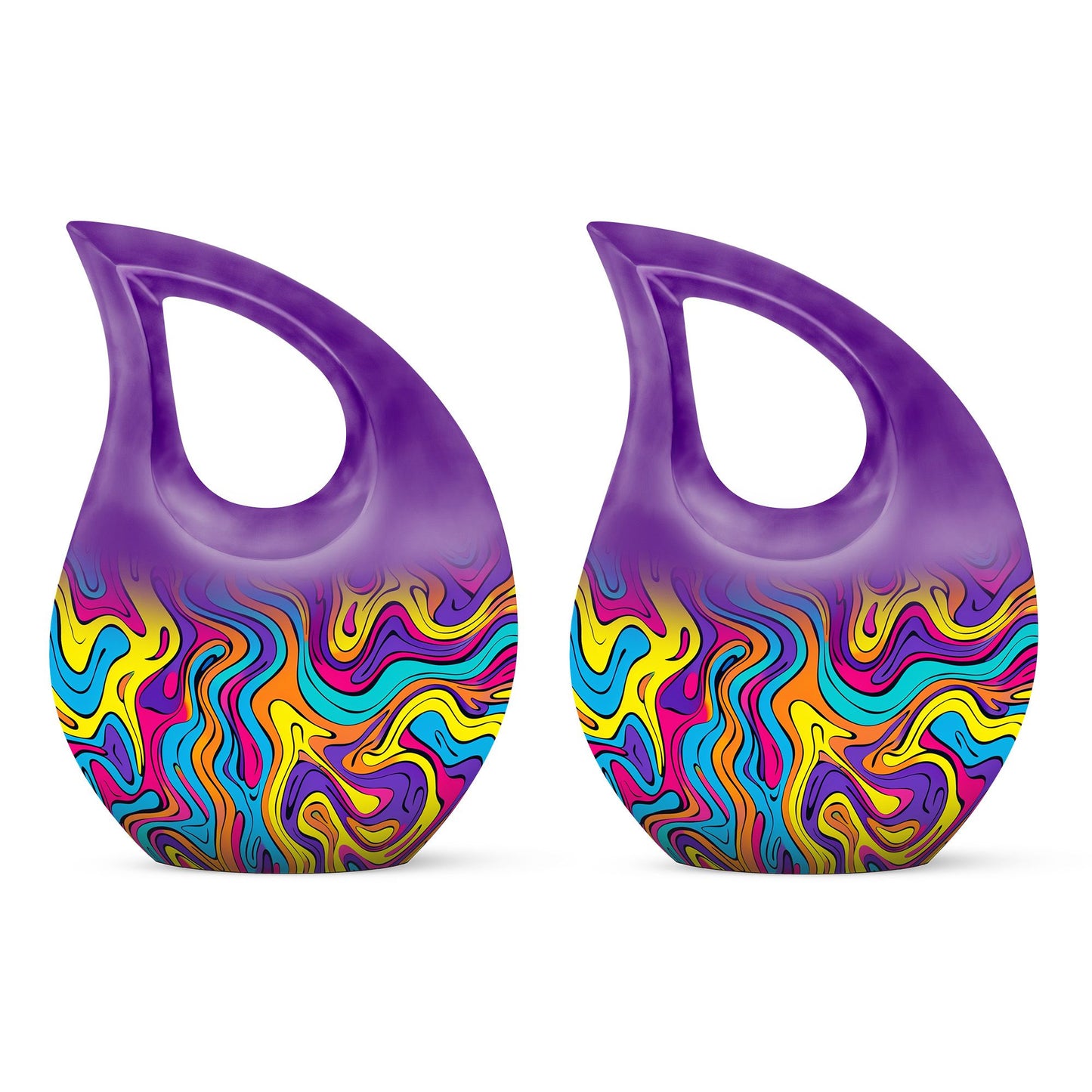 Colorful Personalized Artistic Cremation Urn for Human Ashes - 10-inch, 200 cu in - Yatskia