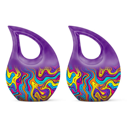 Colorful Personalized Artistic Cremation Urn for Human Ashes - 10-inch, 200 cu in - Yatskia