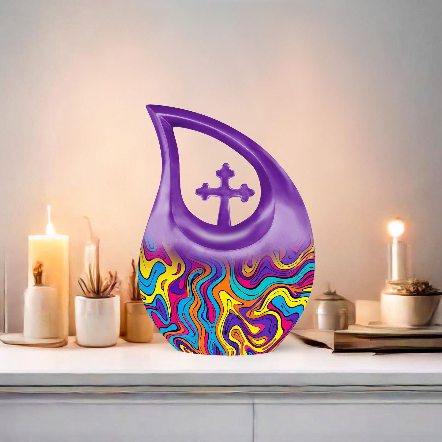Cross Drop Pattern Urn