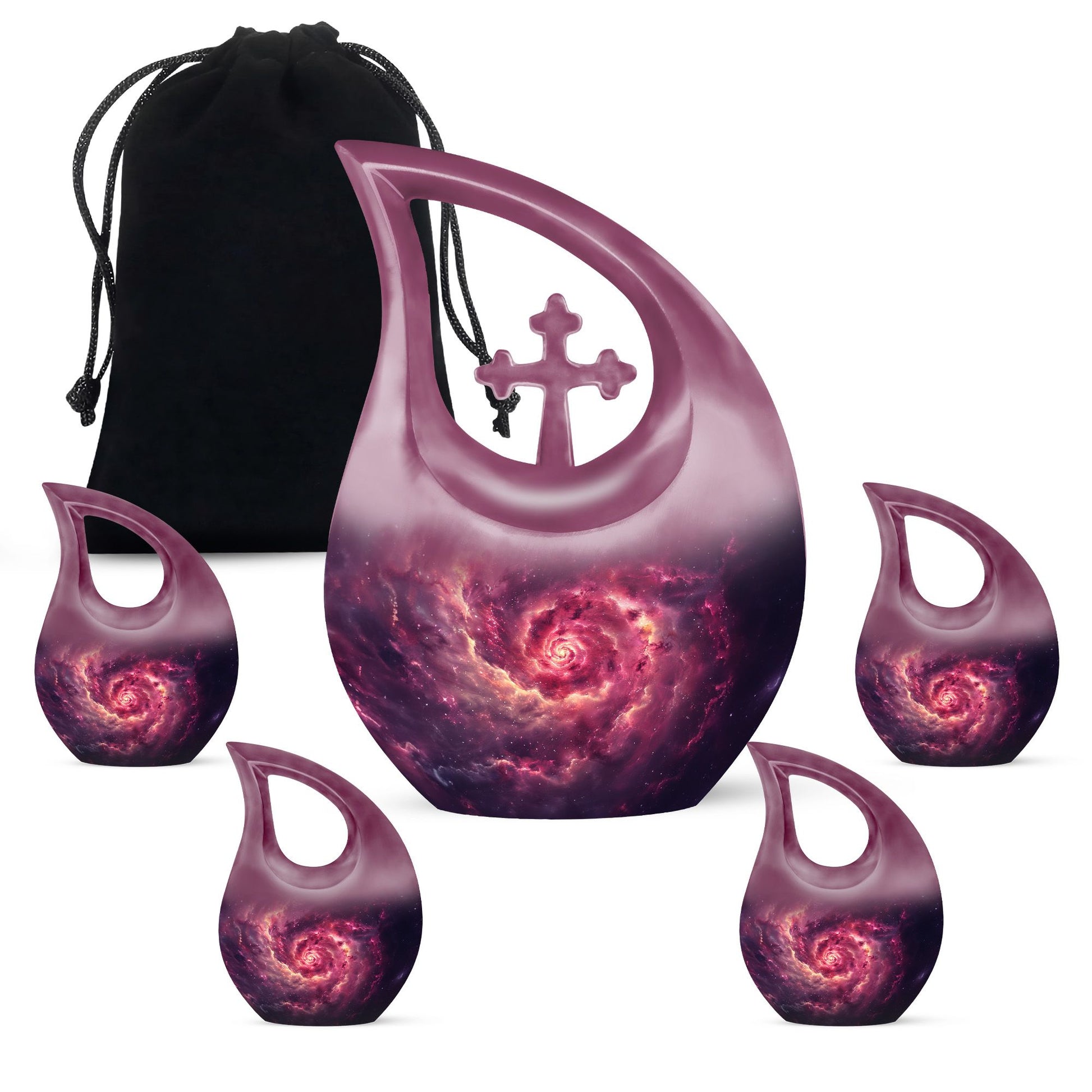 Galaxy Funeral Urn For Dad And Mom - Red Funeral Urn For Ashes