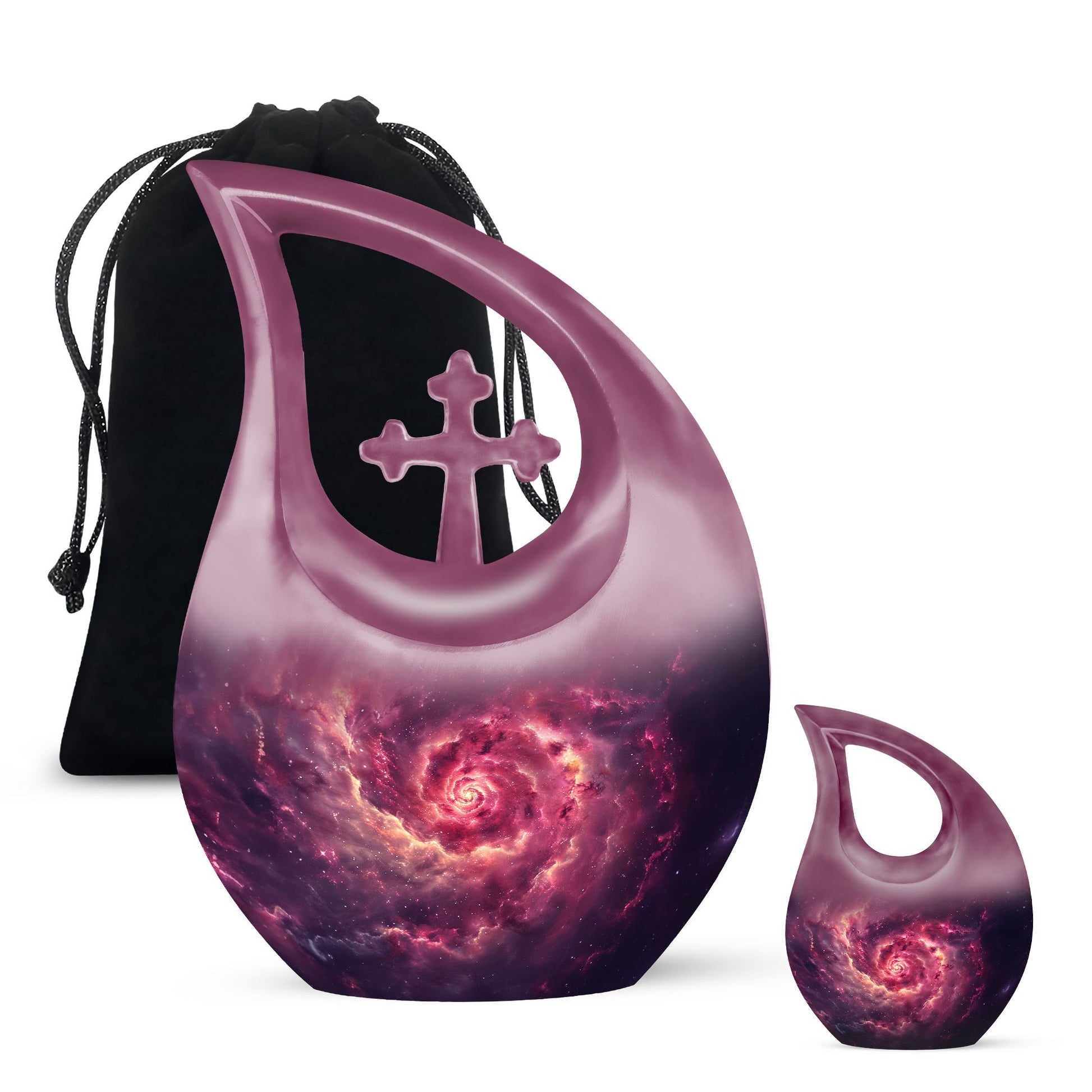 Galaxy Funeral Urn For Dad And Mom - Red Funeral Urn For Ashes