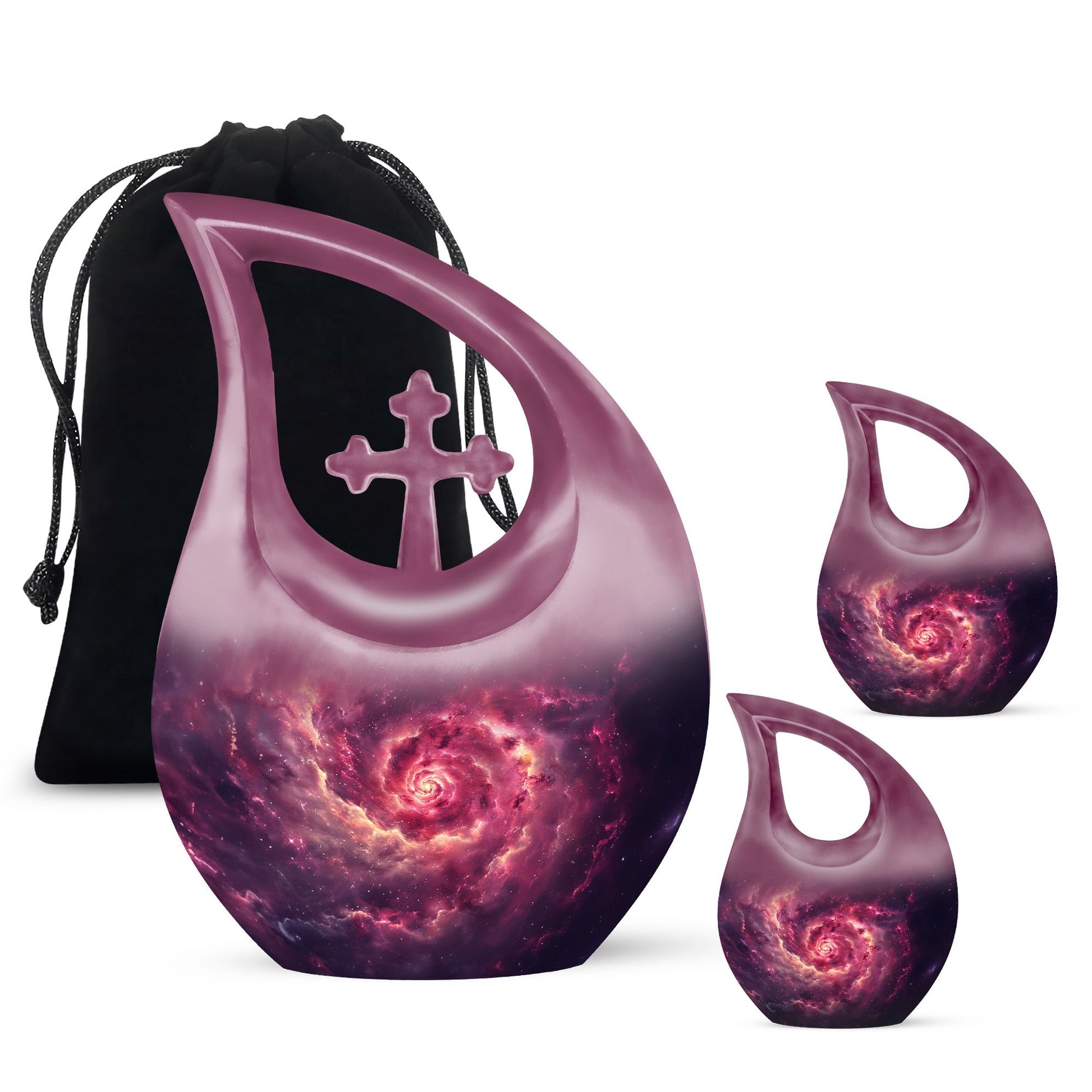 Galaxy Funeral Urn For Dad And Mom - Red Funeral Urn For Ashes