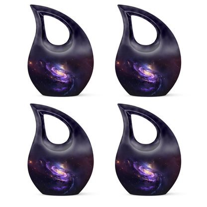 Purple Personalized Galaxy Memorial Urn for Human Ashes - 10-inch, 200 cu in - Yatskia