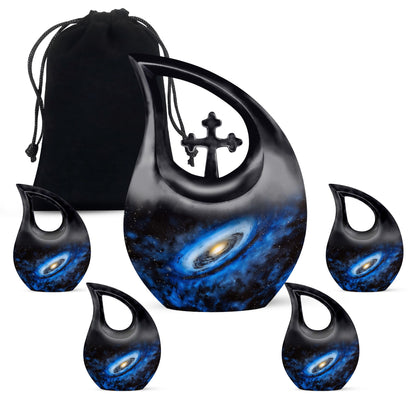 Personalized Galaxy Cremation Urn for Men & Women - 10-inch, 200 cu in - Yatskia